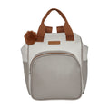 Mochila Maternidade Grande com Bolso Térmico Ternura Off White com Cinza