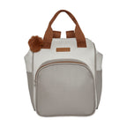 Mochila Maternidade Grande com Bolso Térmico Ternura Off White com Cinza