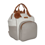Mochila Maternidade Grande com Bolso Térmico Ternura Off White com Cinza