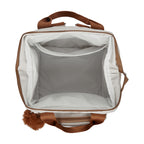 Mochila Maternidade Grande com Bolso Térmico Ternura Off White com Cinza