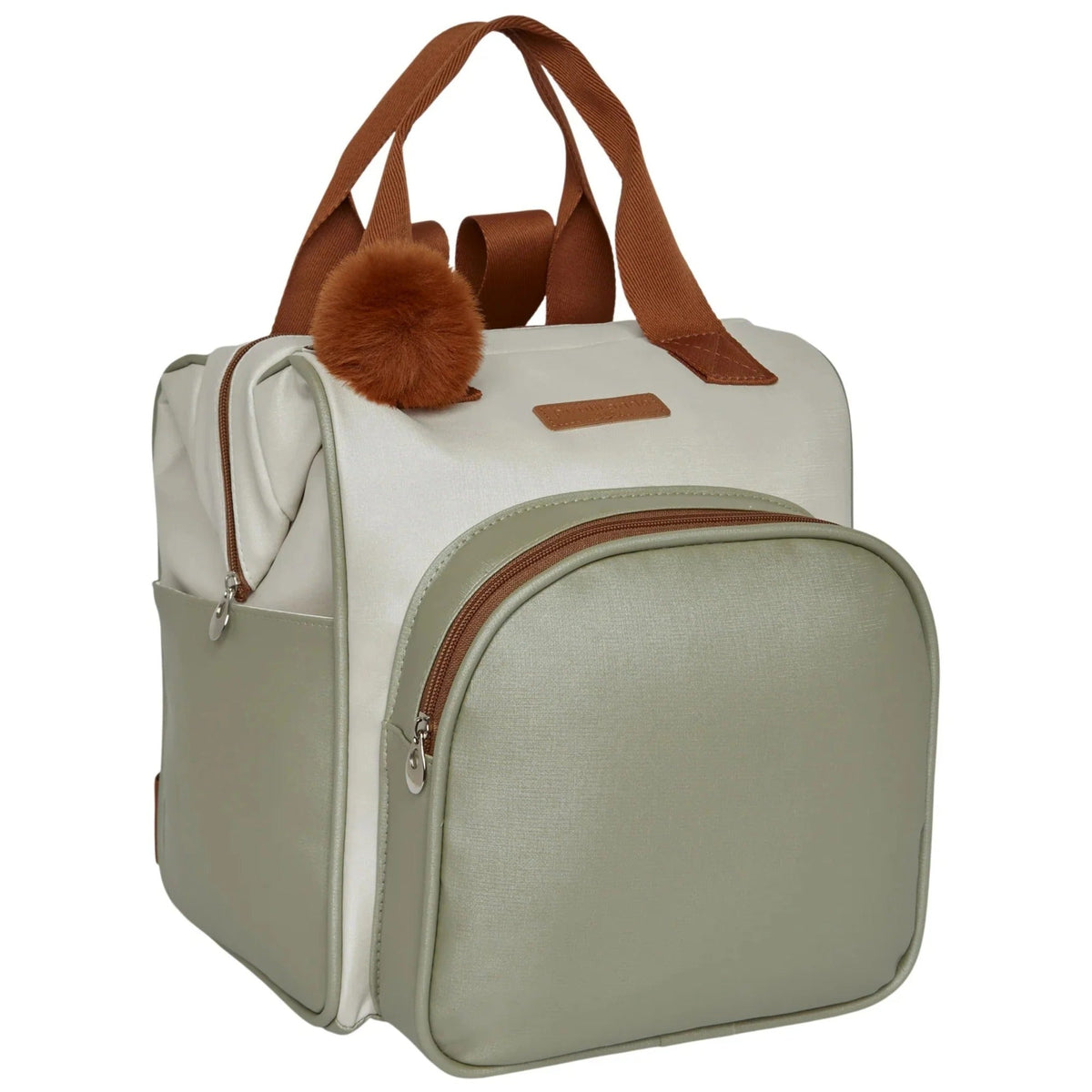 Mochila Grande Ternura Off White com Verde — peça do kit