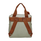 Mochila Maternidade Grande com Bolso Térmico Ternura Off White com Verde