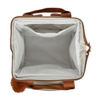 Mochila Maternidade Grande com Bolso Térmico Ternura Off White com Verde