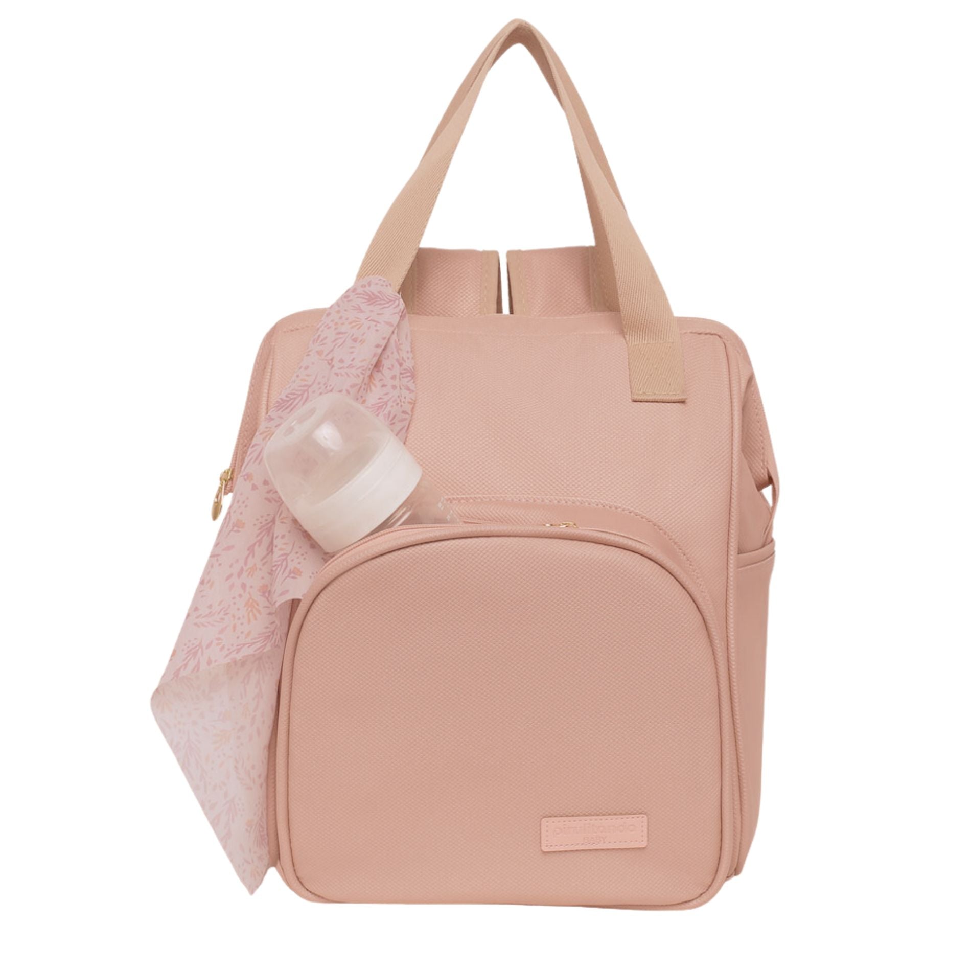 Mochila Maternidade Média com Bolso Frontal Térmico Encanto Rosê