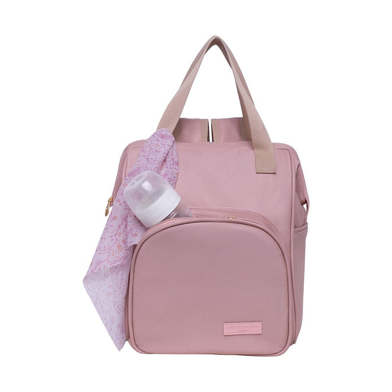 Mochila Maternidade Média com Bolso Frontal Térmico Encanto Rosê