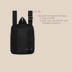 Mochila Multifuncional 2x1 com Bolso Térmico Abraço Cinza/Preto