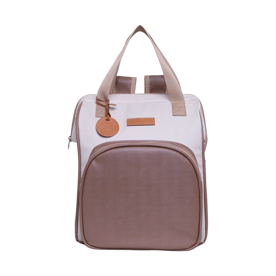 Mochila Maternidade Média Petit Caramelo com Bolso Frontal Térmico