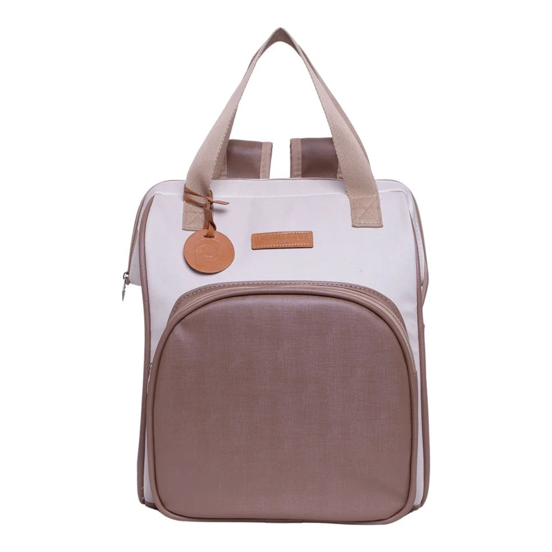 Mochila Maternidade Média Petit Caramelo com Bolso Frontal Térmico - vista principal