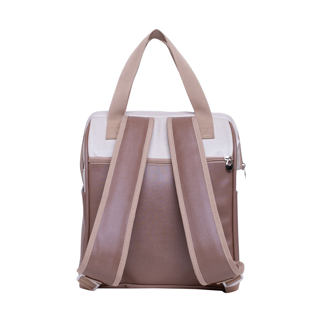 Mochila Maternidade Média Petit Caramelo com Bolso Frontal Térmico
