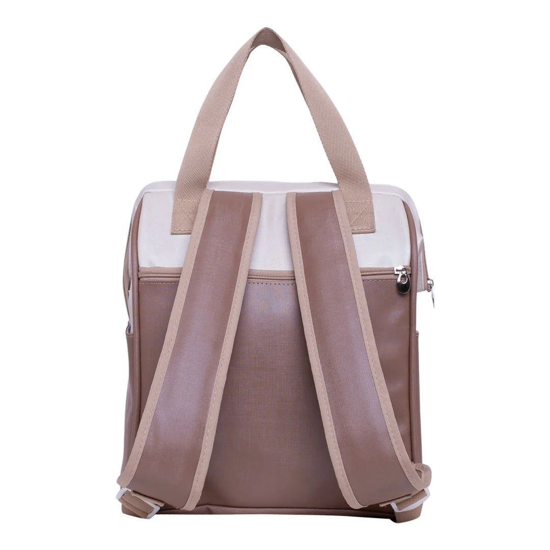 Mochila Maternidade Grande com Bolso Térmico Petit Caramelo