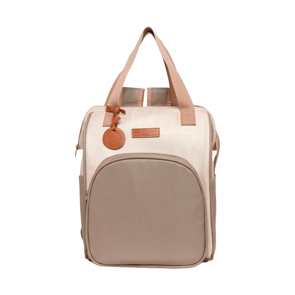Mochila Maternidade Média Petit Cinza com Bolso Frontal Térmico