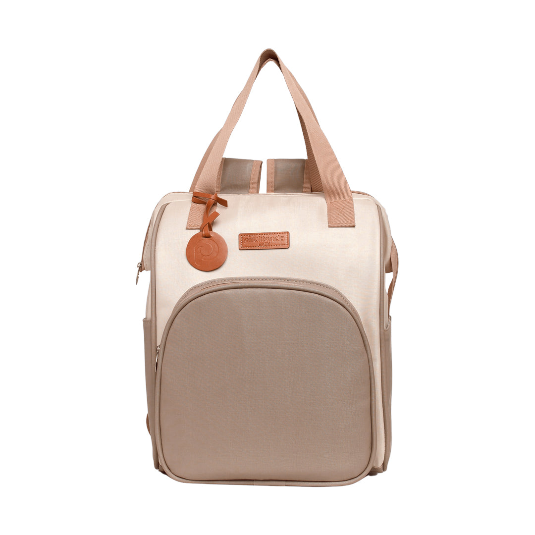 Mochila Maternidade Média Petit Cinza com Bolso Frontal Térmico