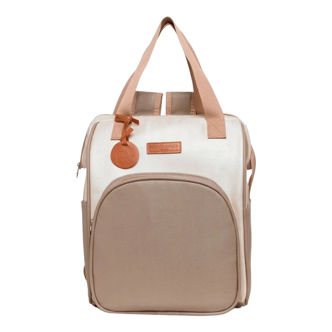 Mochila Maternidade Média Petit Cinza com Bolso Frontal Térmico - vista principal
