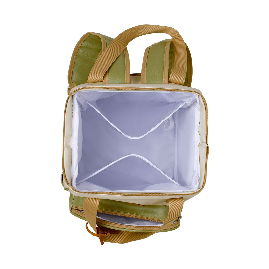 Mochila Maternidade Média Petit Verde com Bolso Frontal Témico