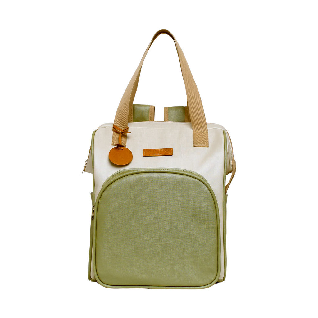 Mochila Maternidade Média Petit Verde com Bolso Frontal Témico