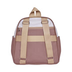 Costas da Mochila Maternidade de Passeio com Bolso Térmico Petit Caramelo, com alças ajustáveis e faixa traseira para acoplar na mala de rodinha