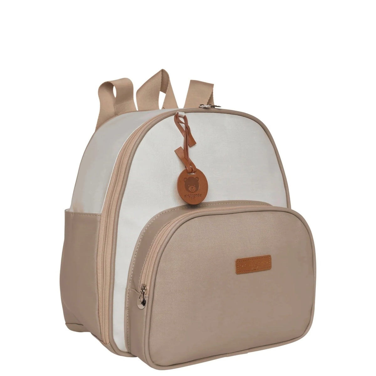 Mochila Maternidade de Passeio com Bolso Térmico Petit Cinza, vista em 3/4