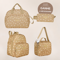 Kit Maternidade Viver Caramelo — Bolsa Grande, Mochila de Passeio e Frasqueira