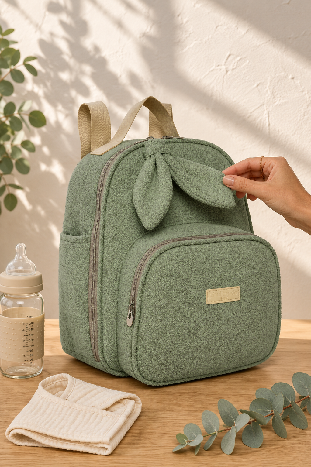 Mochila Maternidade de Passeio com Bolso Térmico Dengo Verde