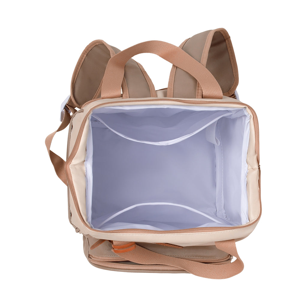 Mochila Maternidade Média Petit Cinza com Bolso Frontal Térmico