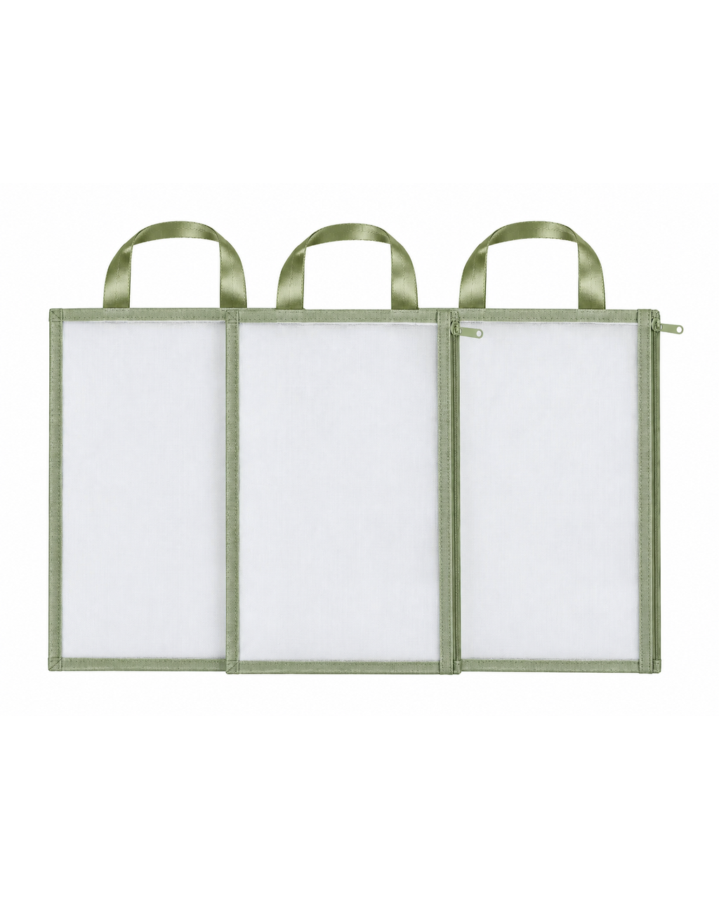 Organizador Maternidade em Tela Transparente Verde – 3 Unidades
