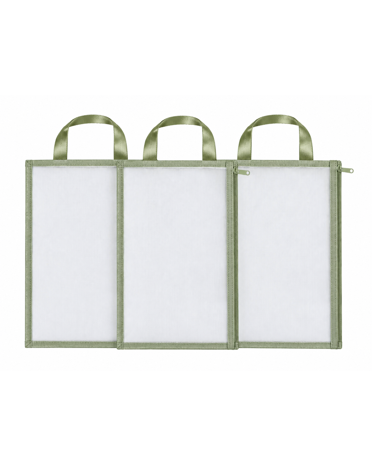 Organizador Maternidade em Tela Transparente Verde – 3 Unidades
