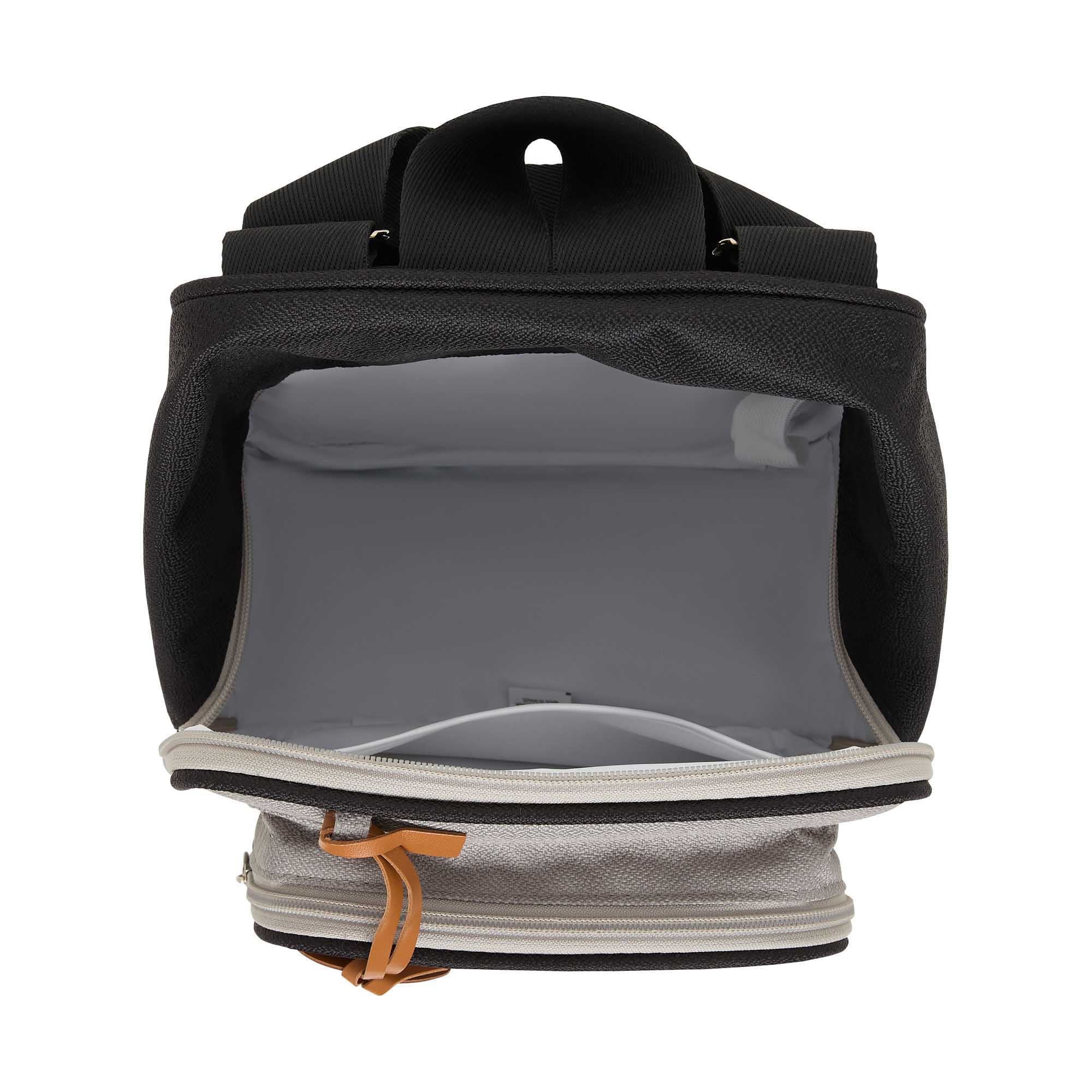 Mochila Multifuncional 2x1 com Bolso Térmico Abraço Cinza/Preto