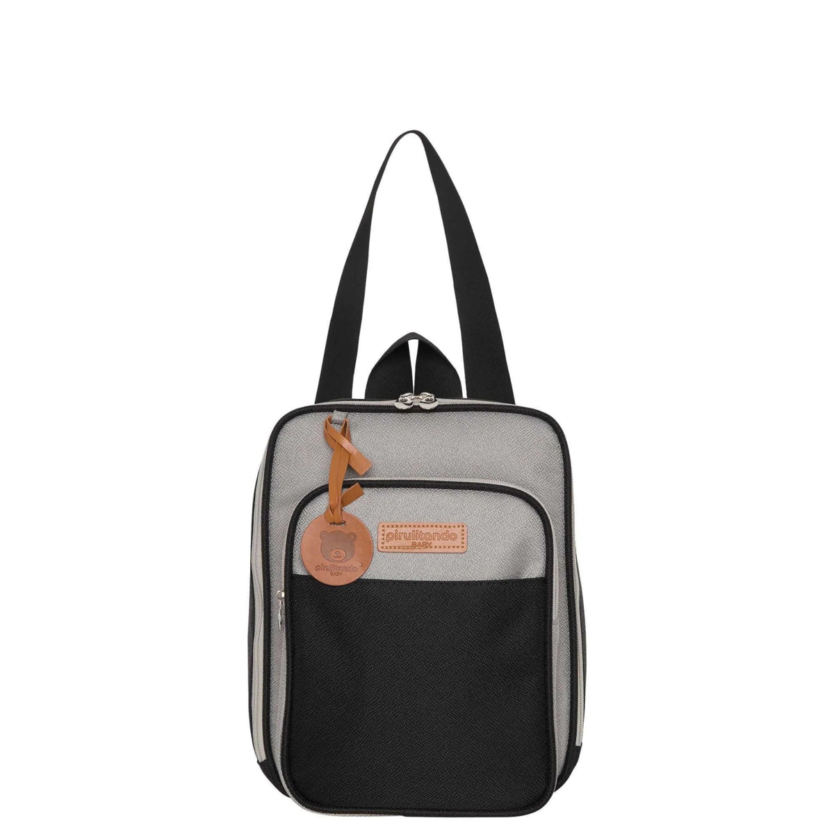 Mochila Multifuncional 2x1 com Bolso Térmico Abraço Cinza/Preto - vista principal