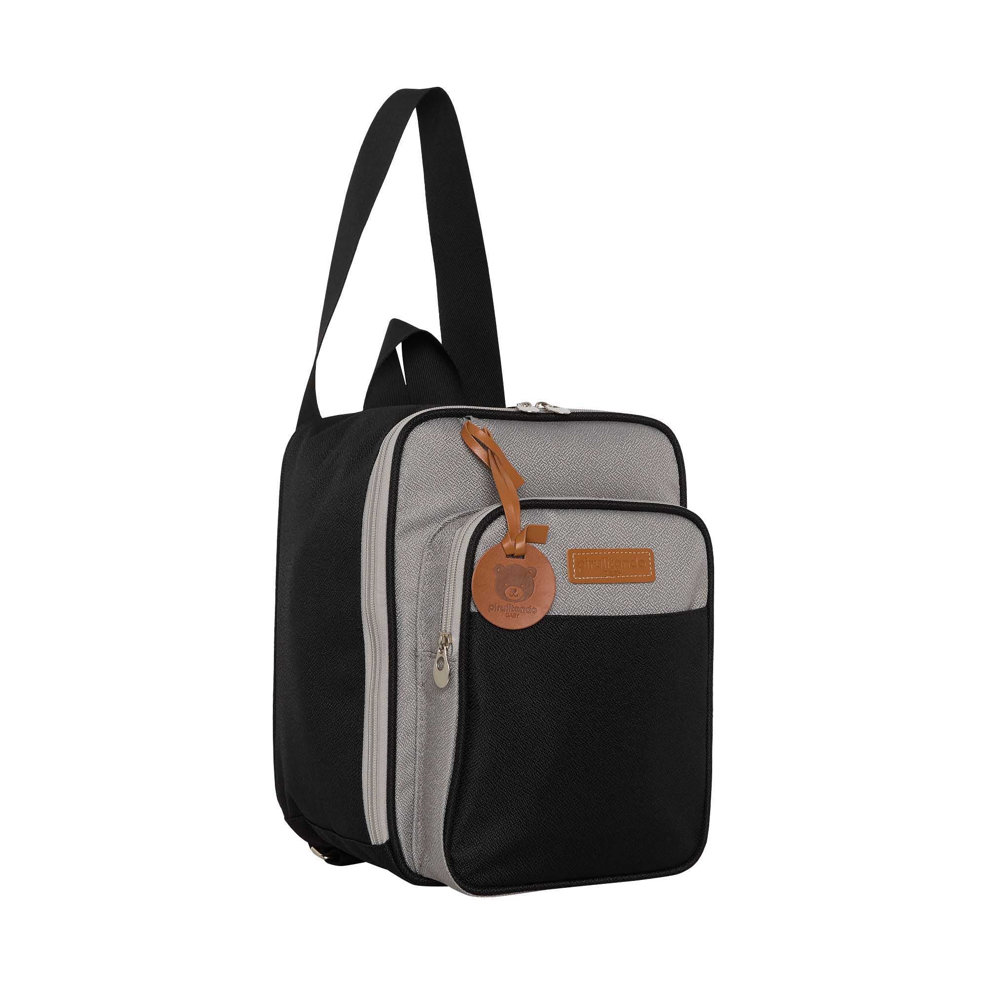 Mochila Multifuncional 2x1 com Bolso Térmico Abraço Cinza/Preto