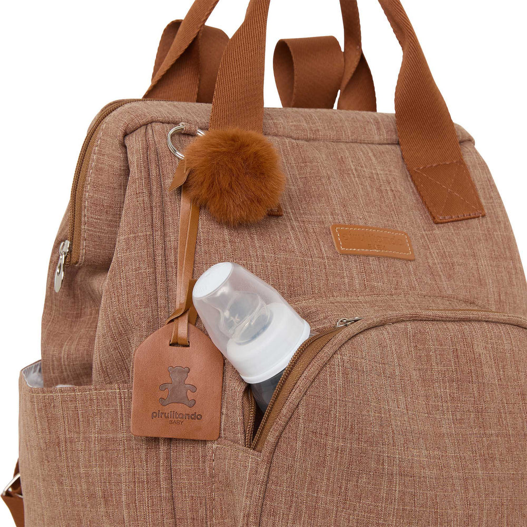 Mochila com Bolso Térmico Memórias Marrom