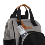 Mochila Média c/ Bolso Térmico Abraço Cinza/Preto