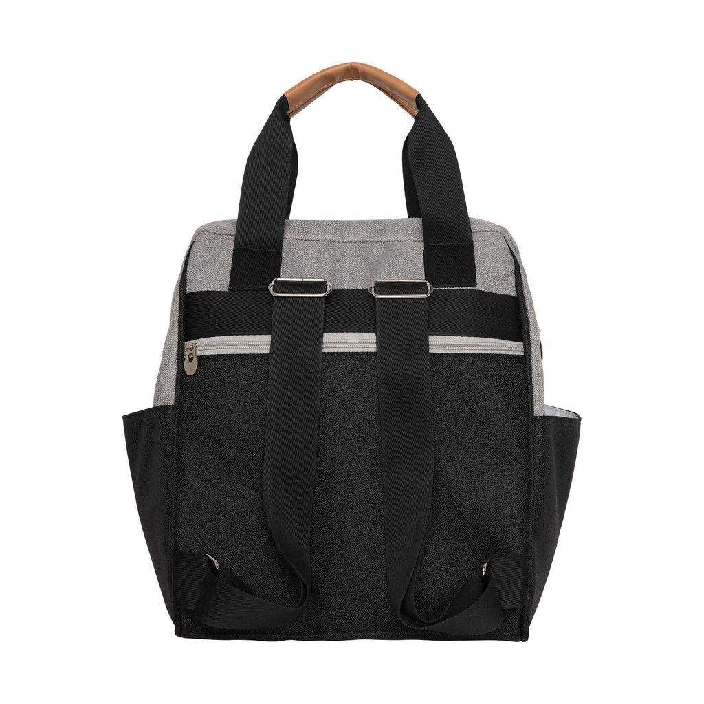 Mochila Média c/ Bolso Térmico Abraço Cinza/Preto