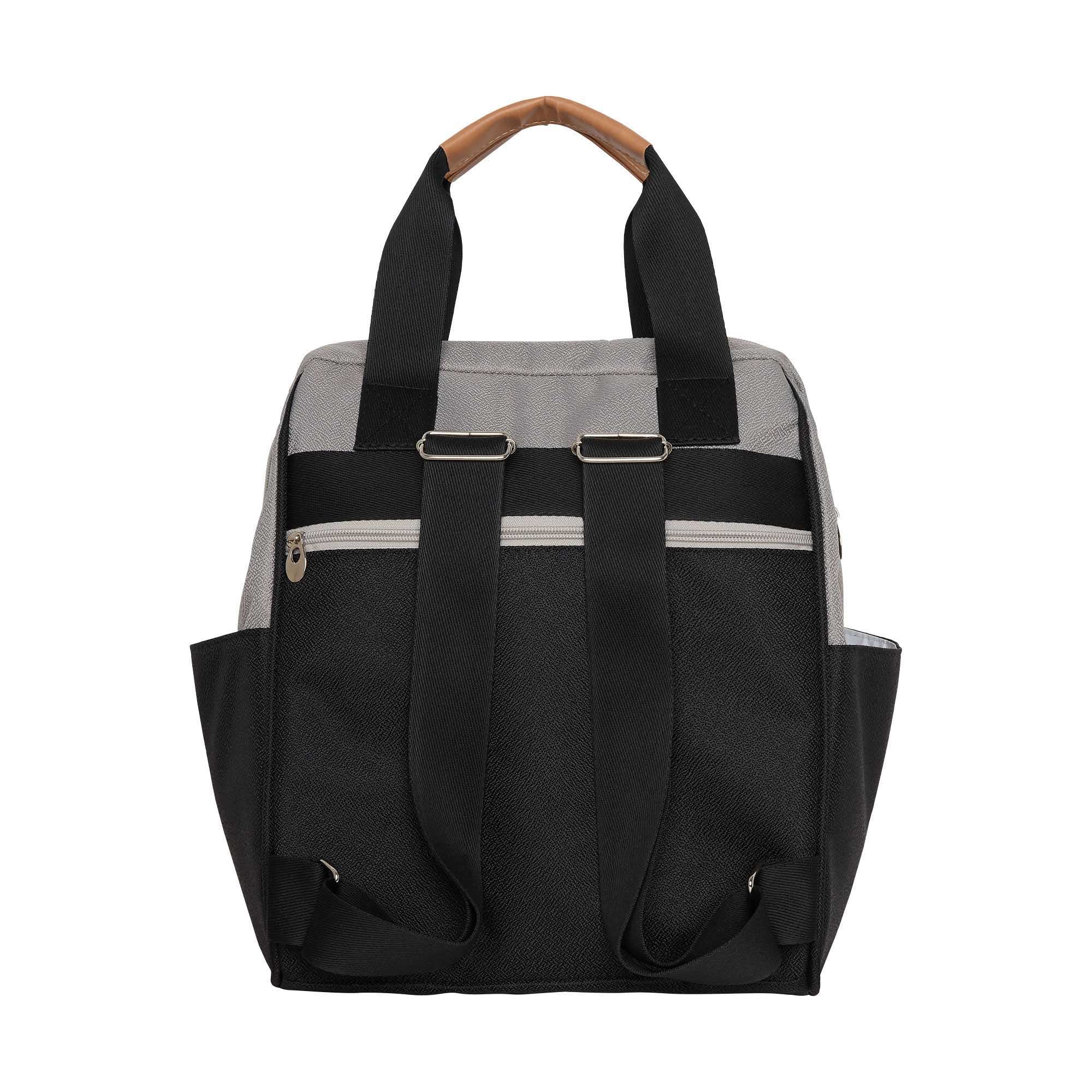 Mochila Média c/ Bolso Térmico Abraço Cinza/Preto