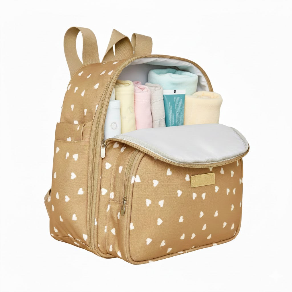 Mochila Maternidade com bolso Térmico Viver Caramelo
