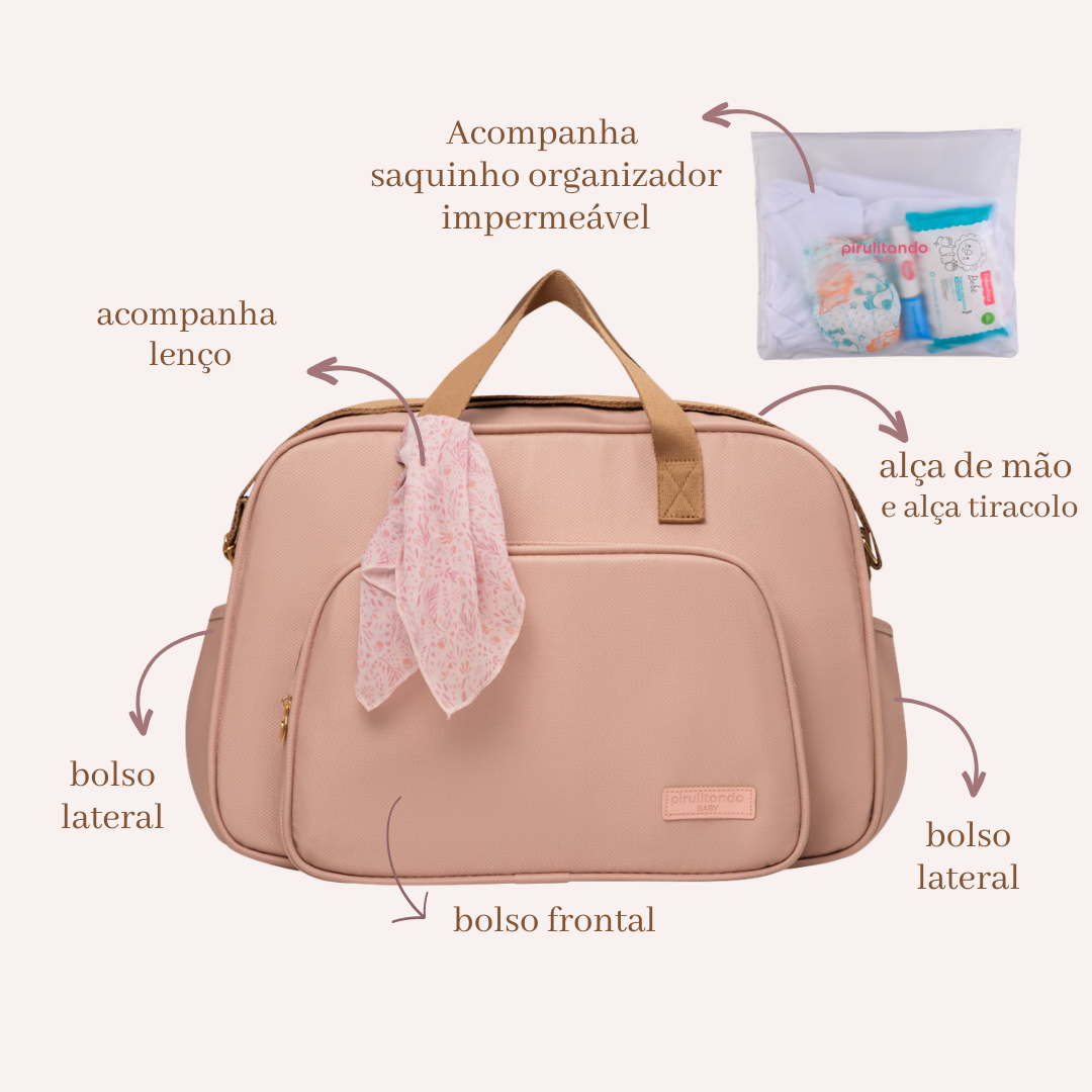 Bolsa Maternidade Grande Encanto Rosê