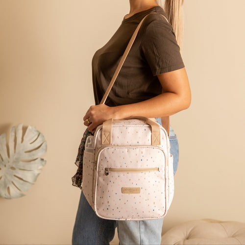 Bolsa Maternidade de Passeio com Bolso Térmico Confete Marfim - foto principal | Pirulitando Baby