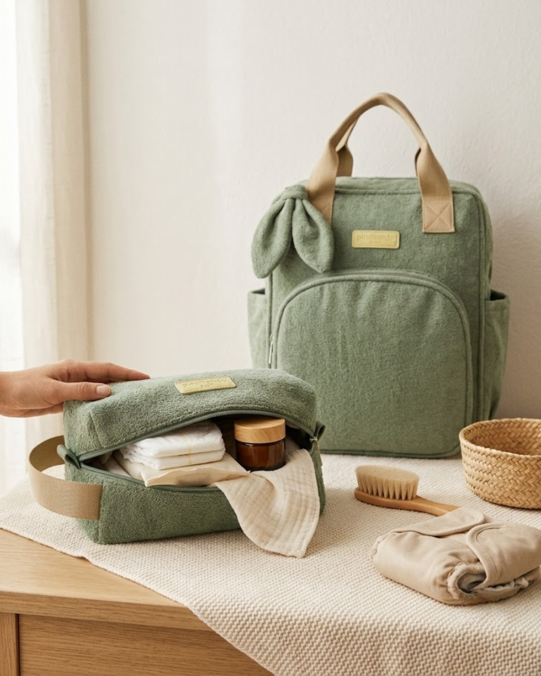 Mochila Maternidade Grande com Bolso Térmico Dengo Verde