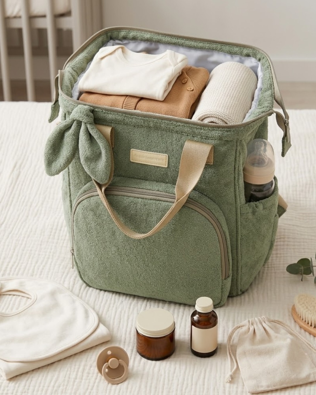 Mochila Maternidade Grande com Bolso Térmico Dengo Verde