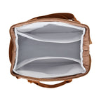 Interior da Bolsa Maternidade Grande Memórias Marrom com dois bolsos internos e forro impermeável