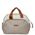Bolsa maternidade grande off white e cinza, coleção Ternura — Pirulitando Baby