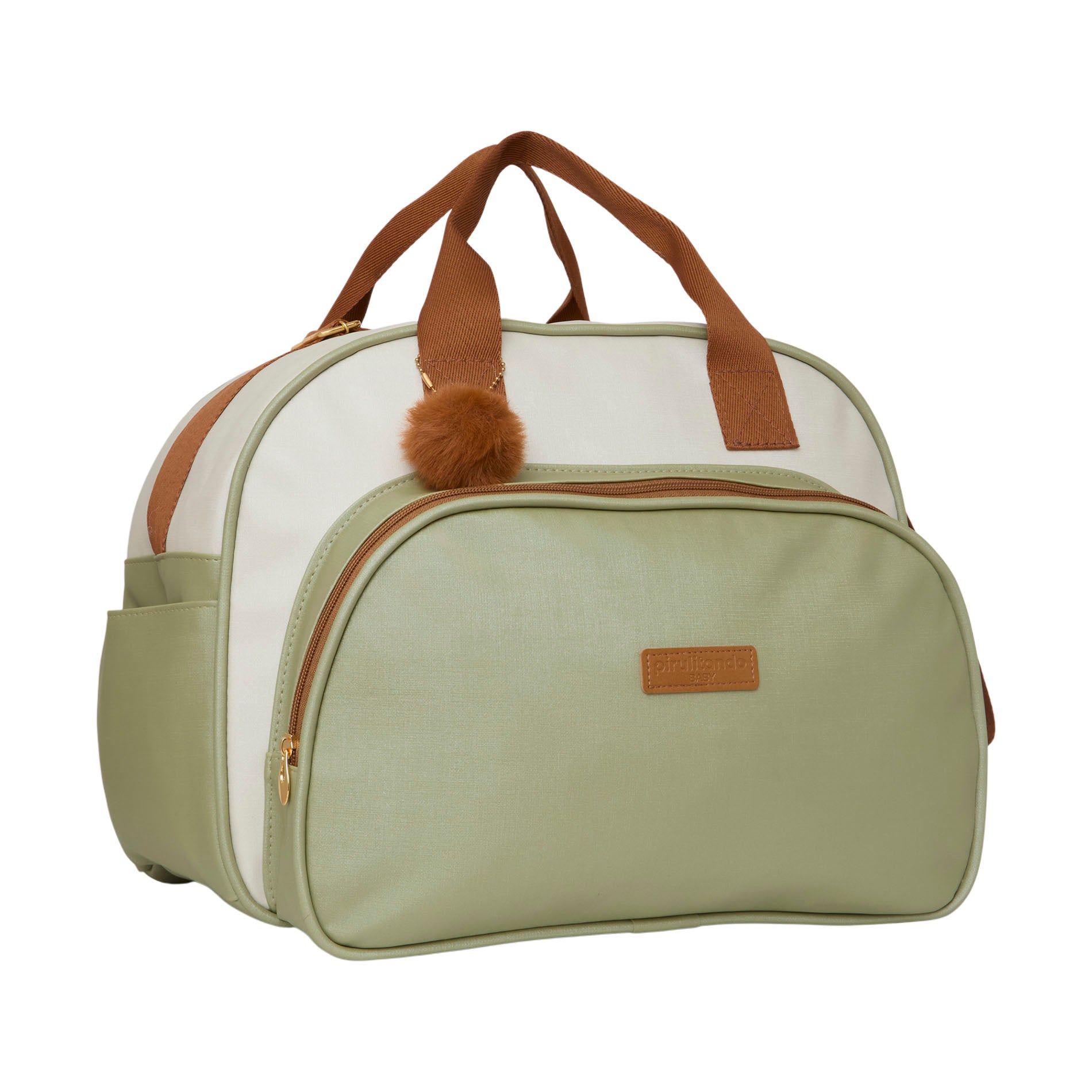 Bolsa Maternidade Grande Ternura Off White C/ Verde