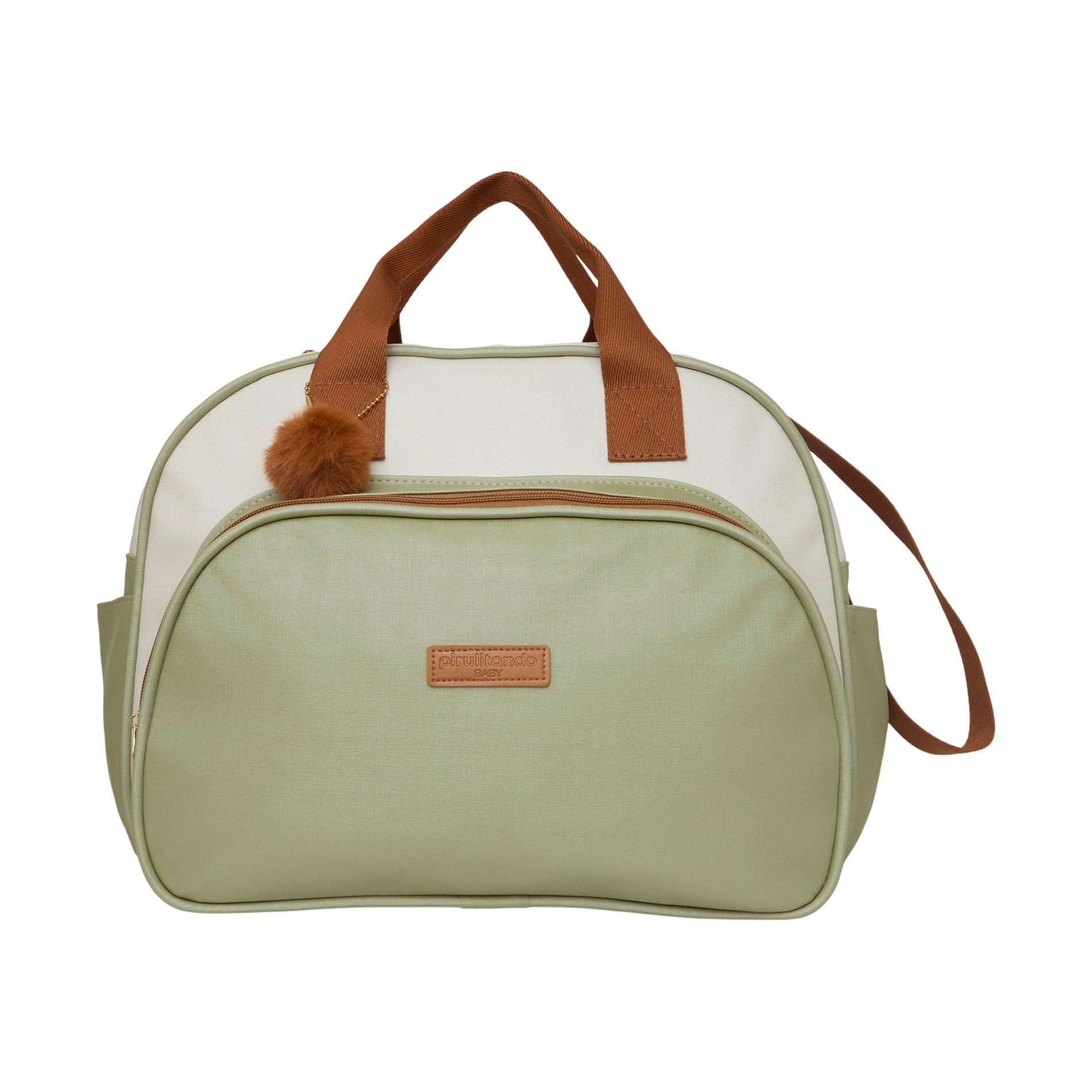 Bolsa Maternidade Grande Ternura Off White C/ Verde