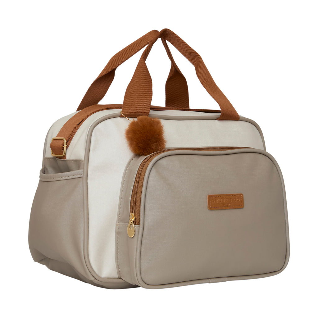 Bolsa de Passeio Média Ternura Off White C/ Cinza