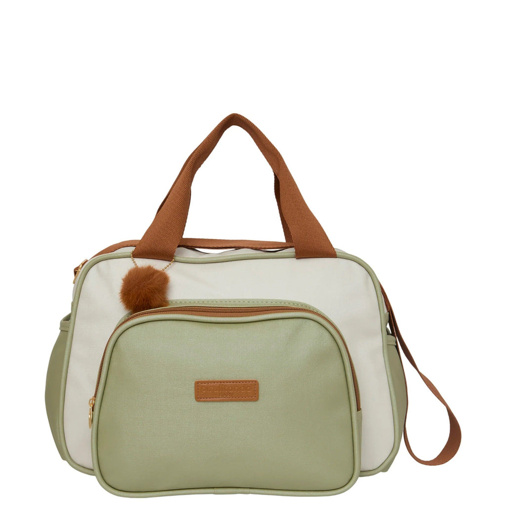 Bolsa de Passeio Ternura Off White com Verde — peça do kit