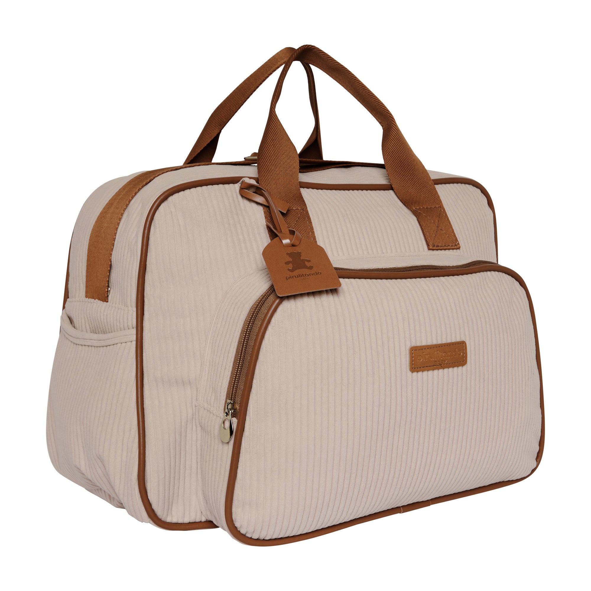 Bolsa Maternidade Grande Teddy Rosa com Marrom