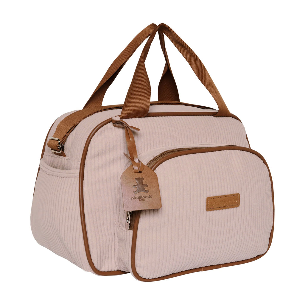 Bolsa Maternidade de Passeio Teddy Rosa com Marrom