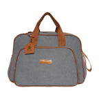 Bolsa Maternidade Grande Teddy Cinza com Marrom