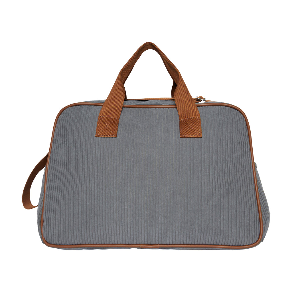 Bolsa Maternidade Grande Teddy Cinza com Marrom