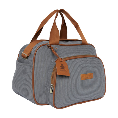 Bolsa Maternidade de Passeio Teddy Cinza com Marrom
