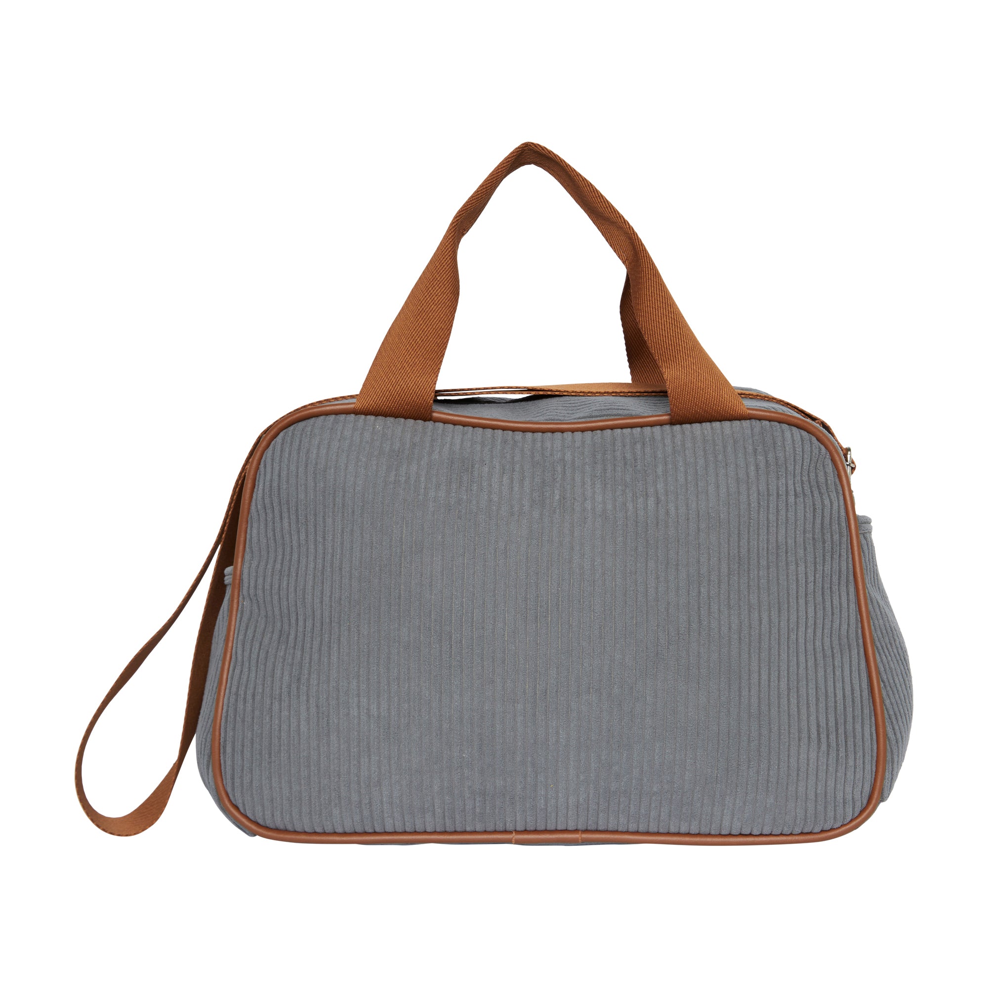 Bolsa Maternidade de Passeio Teddy Cinza com Marrom